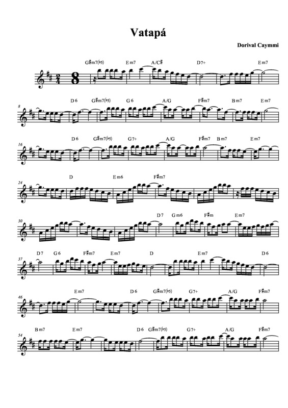 Partitura da música O Vatapá v.2