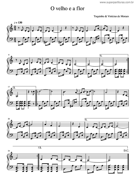 Partitura da música O Velho E A Flor