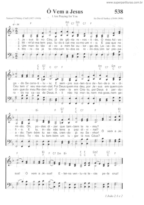 Partitura da música Ó Vem A Jesus