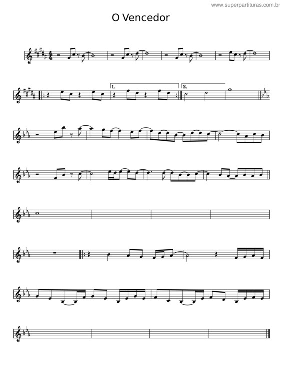 Partitura da música O Vencedor v.2
