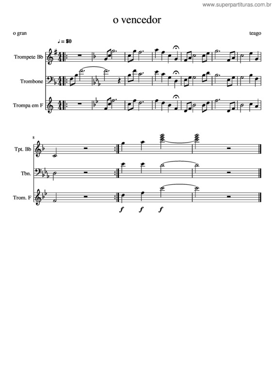 Partitura da música O Vencedor