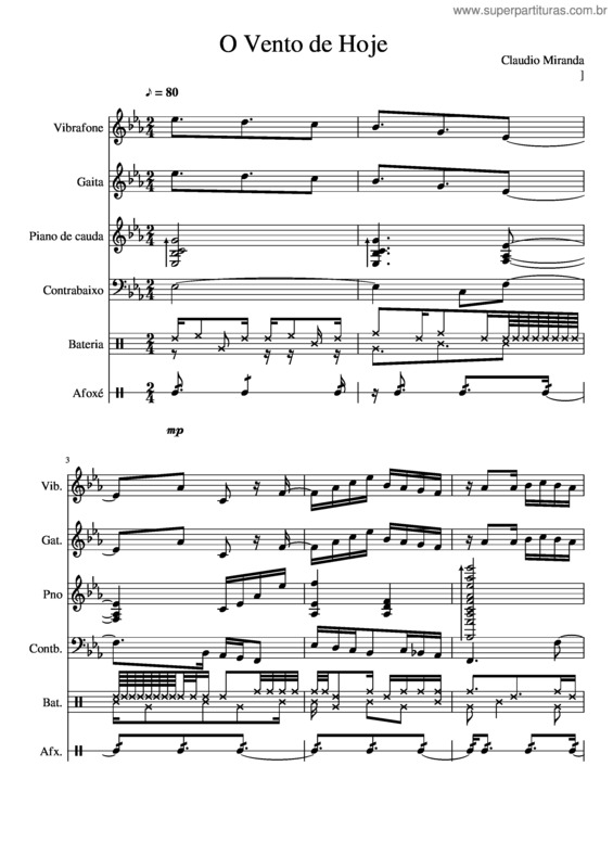 Partitura da música O Vento De Hoje