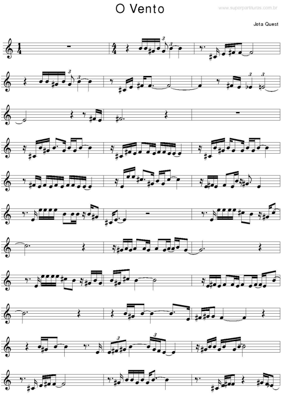 Partitura da música O Vento