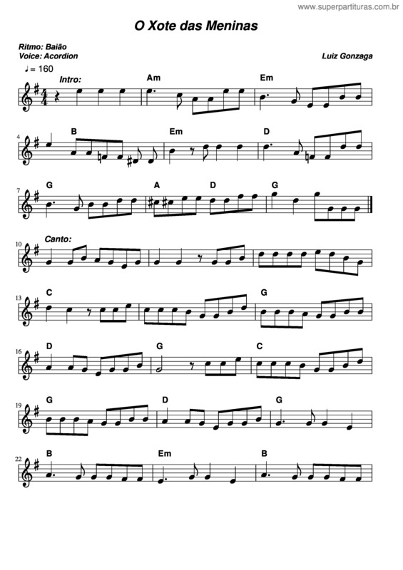 Partitura da música O Xote Das Meninas v.4