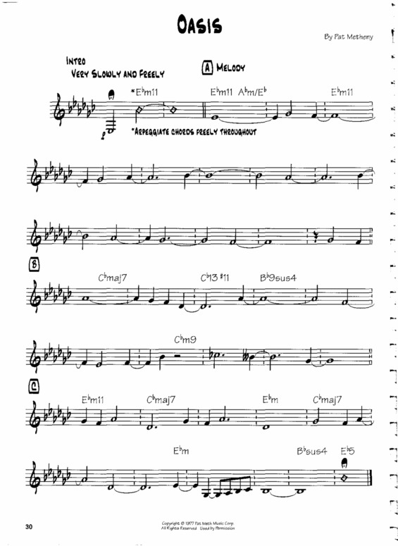 Partitura da música Oasis