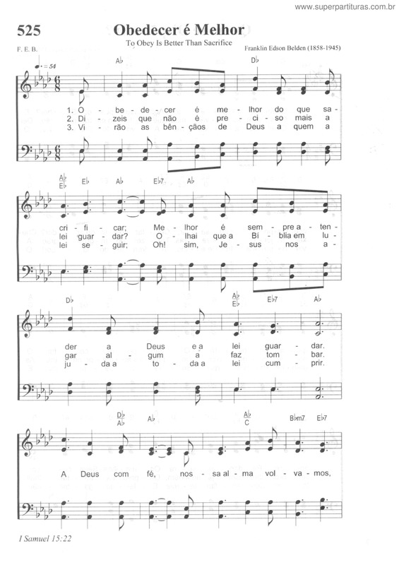 Partitura da música Obedecer É Melhor