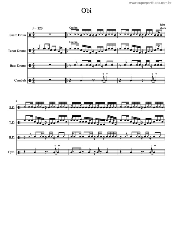 Partitura da música Obi