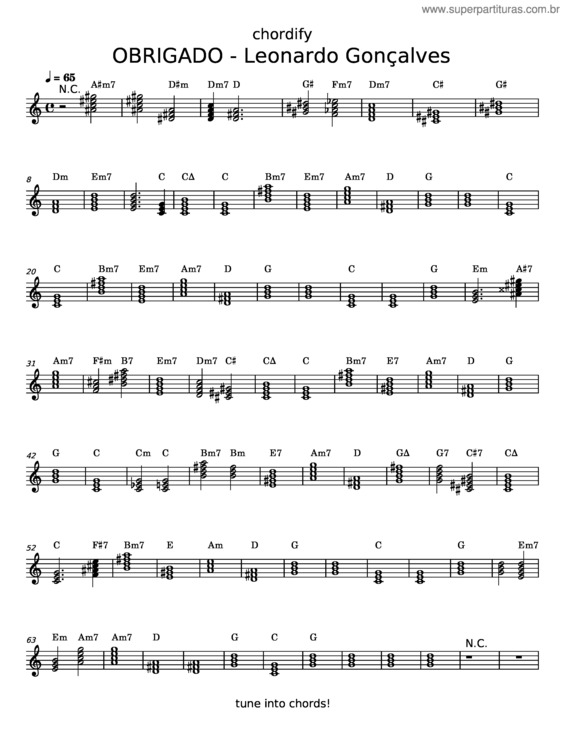 Partitura da música Obrigado – Fernando Iglesias