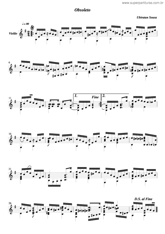 Partitura da música Obsoleto