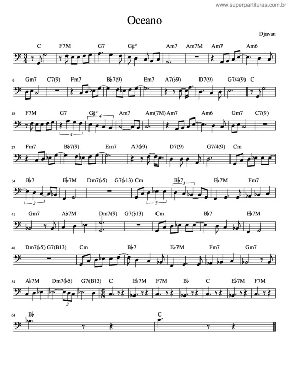 Partitura da música Oceano Cello 2