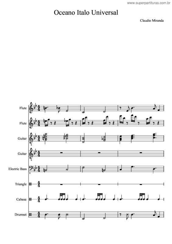 Partitura da música Oceano Italo Universal