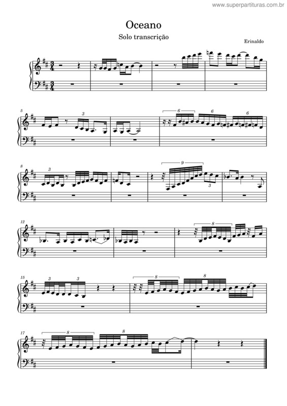 Partitura da música Oceano v.37