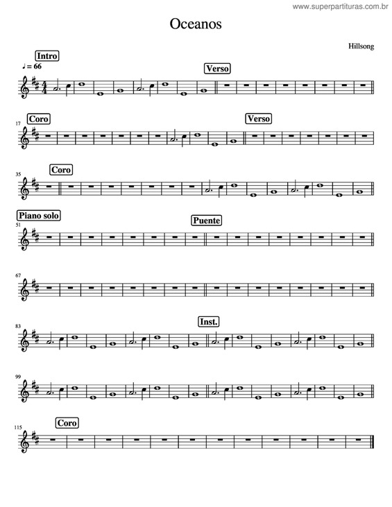 Partitura da música Oceanos v.11