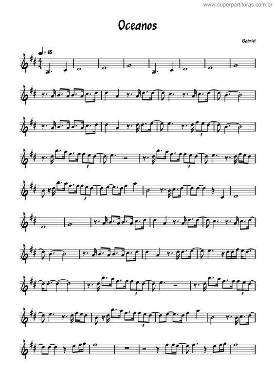 Partitura da música Oceanos v.12