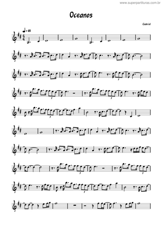 Partitura da música Oceanos v.19