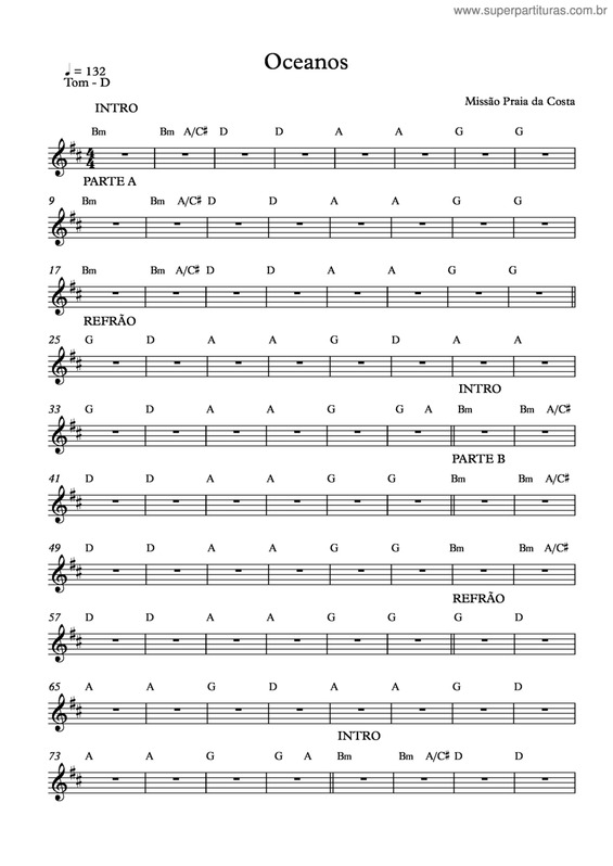 Partitura da música Oceanos v.7
