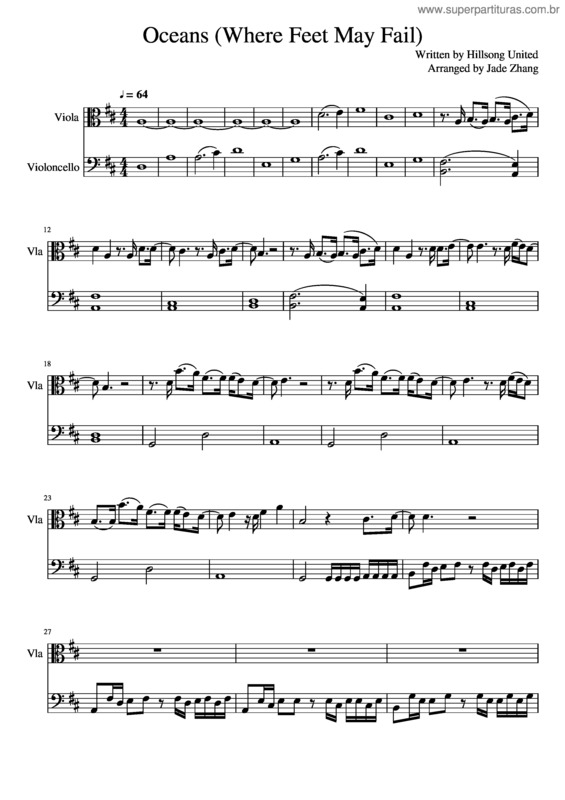 Partitura da música Oceans v.3