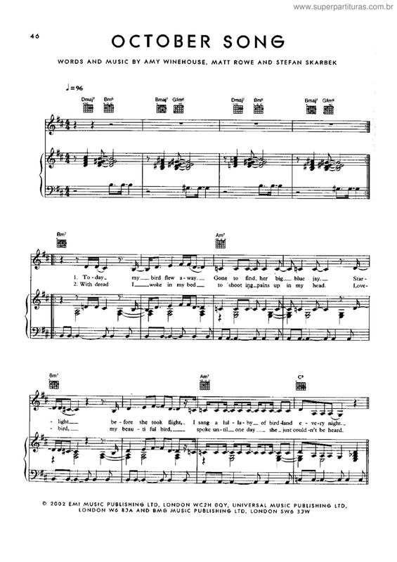 Partitura da música October song