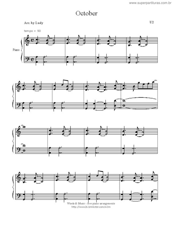 Partitura da música October v.2