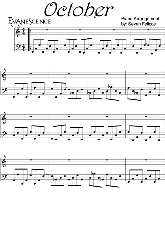 Partitura da música October v.4