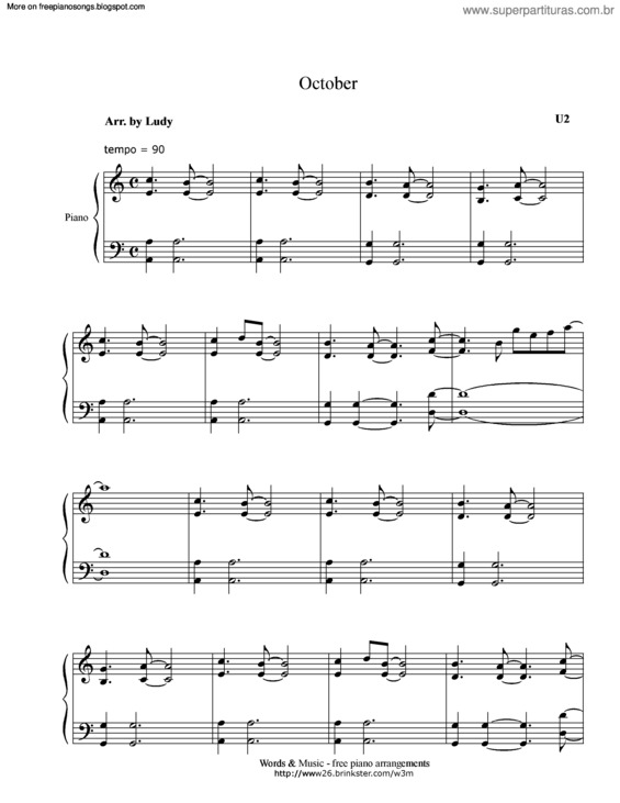 Partitura da música October v.5