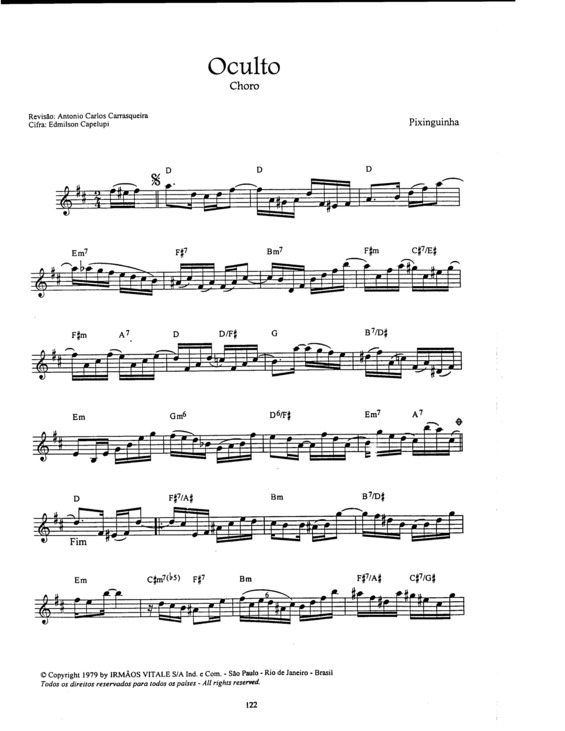 Partitura da música Oculto v.6