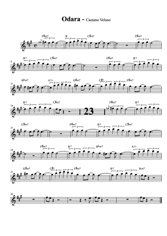 Partitura da música Odara v.3