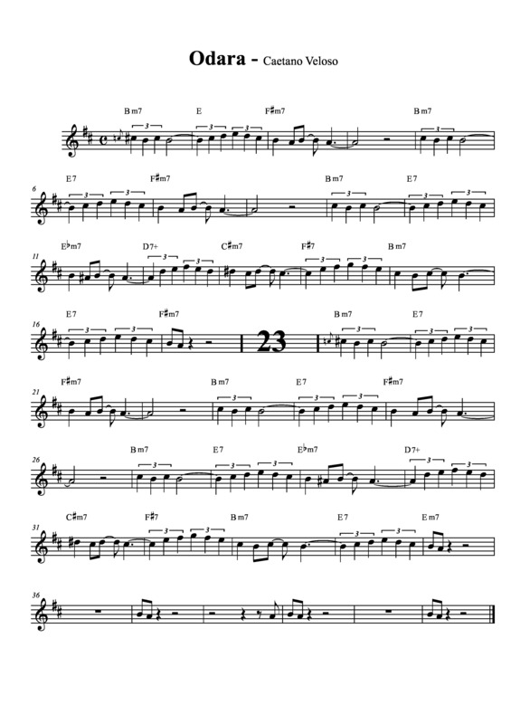 Partitura da música Odara v.4