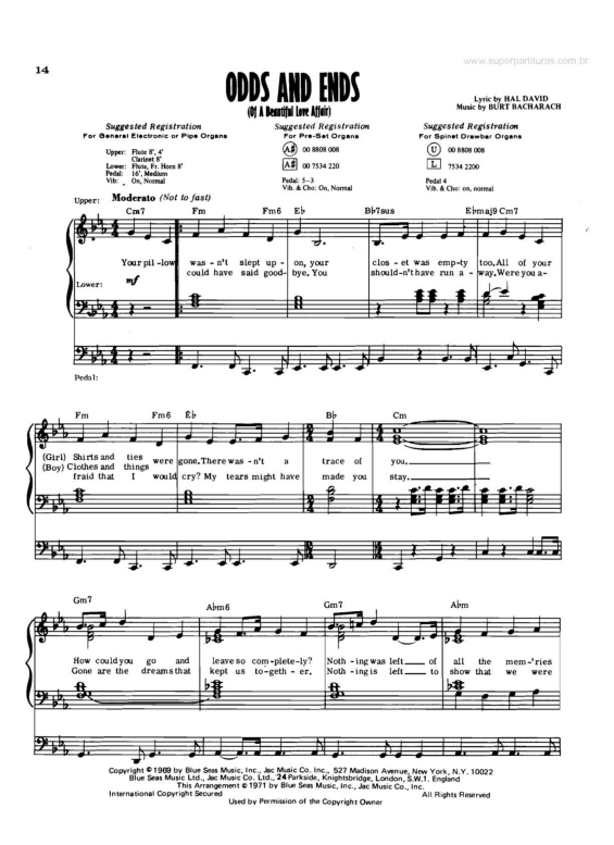 Partitura da música Odds and Ends (of a Beautiful Love Affair)