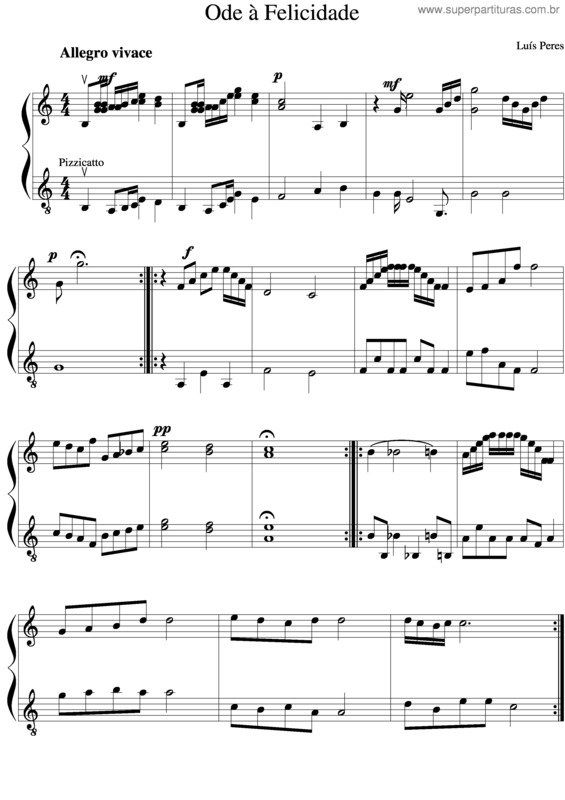 Partitura da música Ode À Alegria v.2