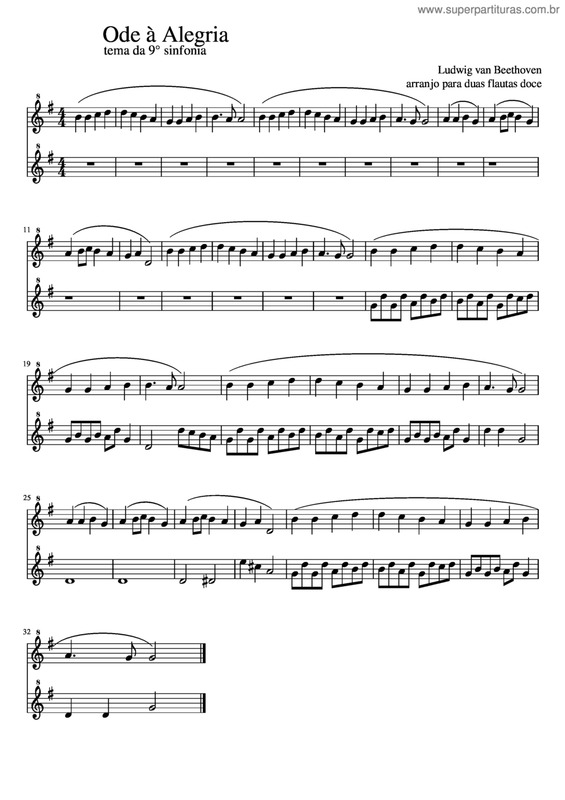 Partitura da música Ode À Alegria v.4