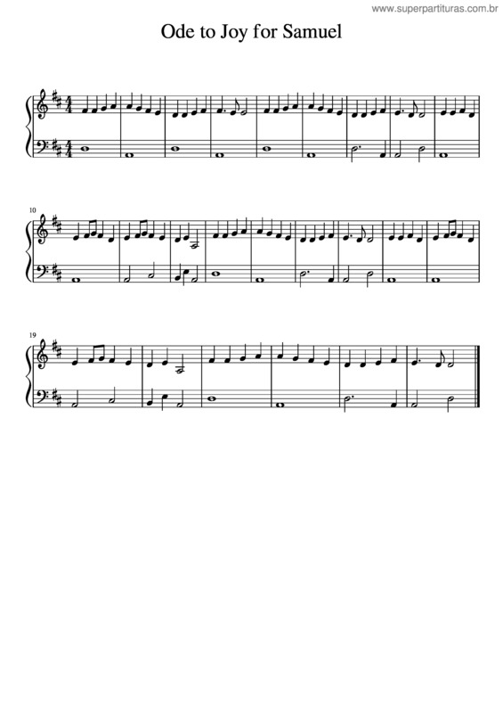 Partitura da música Ode To Joy For Samuel
