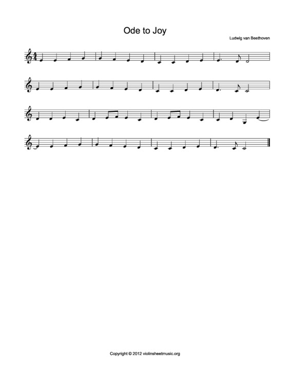 Partitura da música Ode to Joy v.2