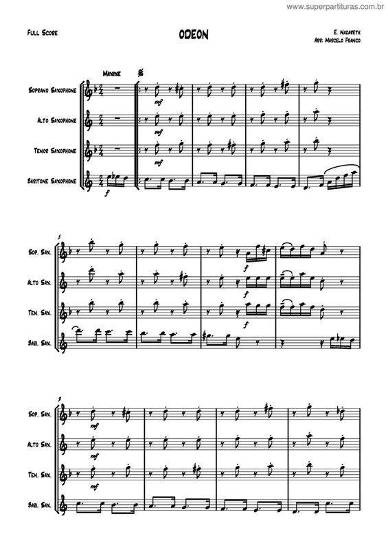 Partitura da música Odeon v.20