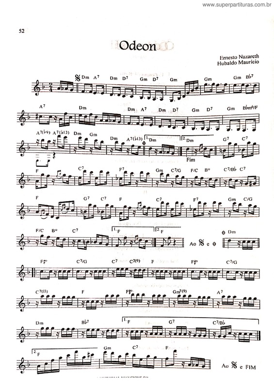 Partitura da música Odeon v.21