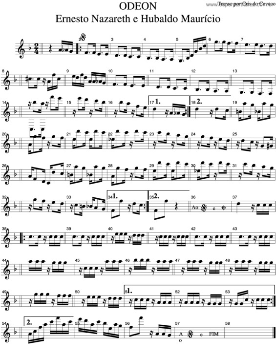 Partitura da música Odeon v.4