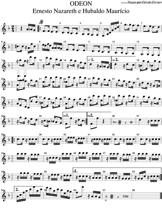 Partitura da música Odeon v.9