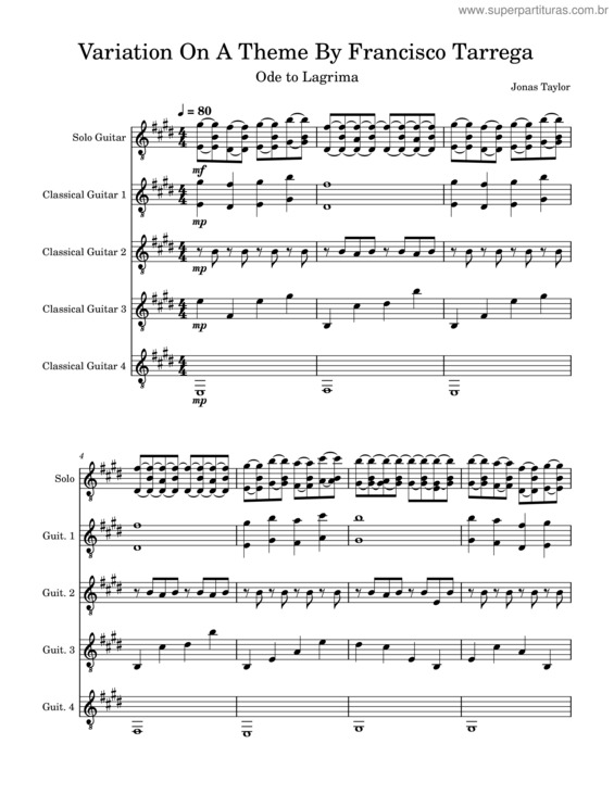 Partitura da música Odetolagrima