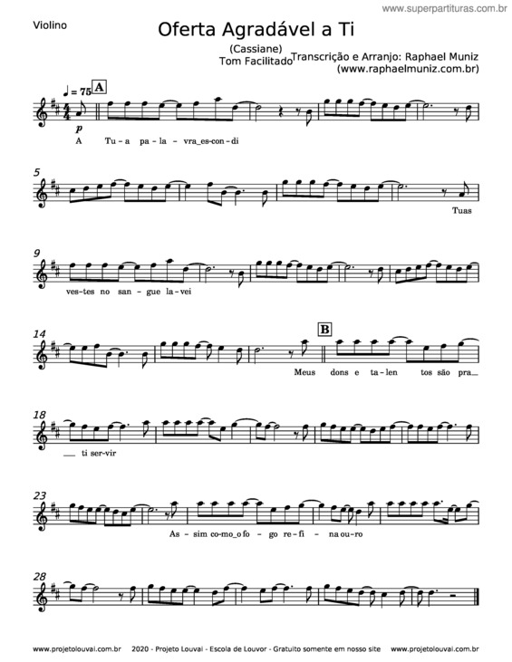 Partitura da música Oferta Agradável A Ti v.7