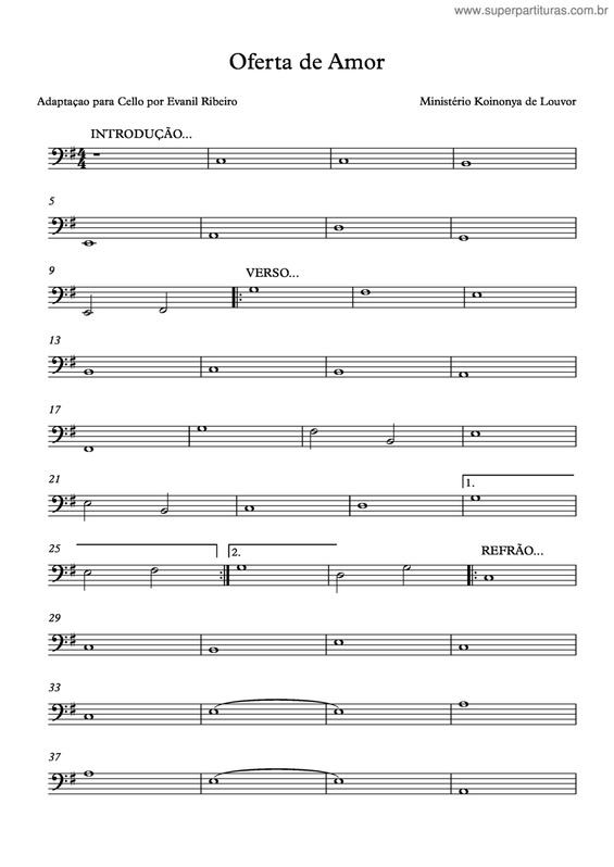 Partitura da música Oferta De Amor v.3