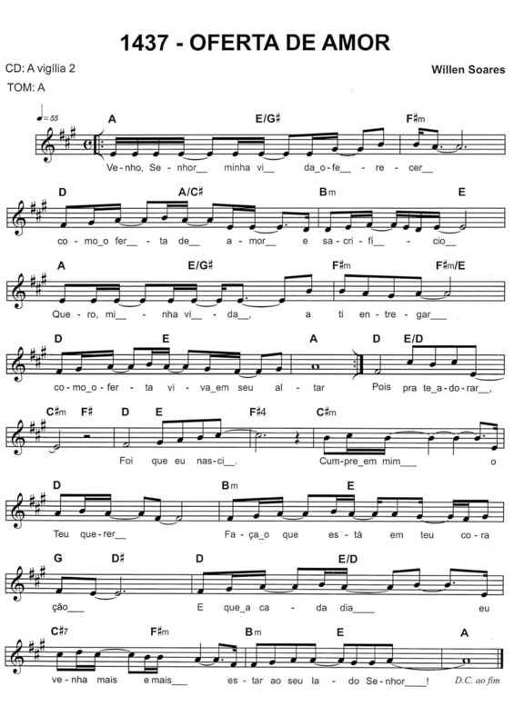 Partitura da música Oferta De Amor