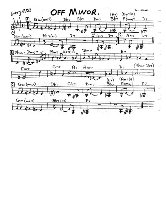 Partitura da música Off Minor v.3