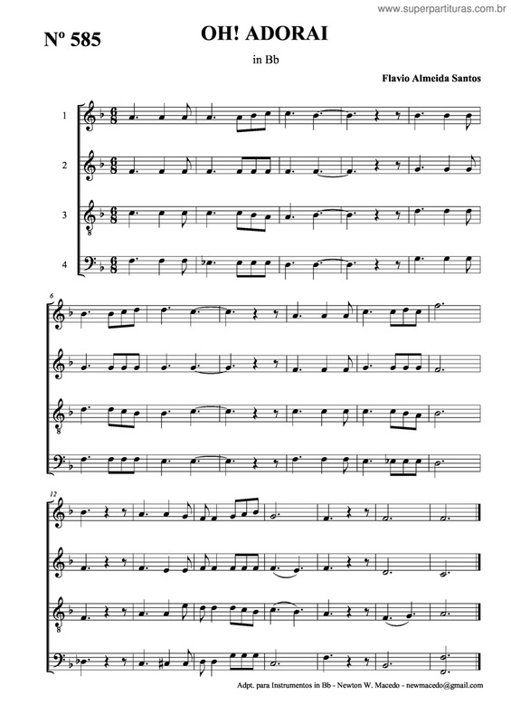 Partitura da música Oh! Adorai