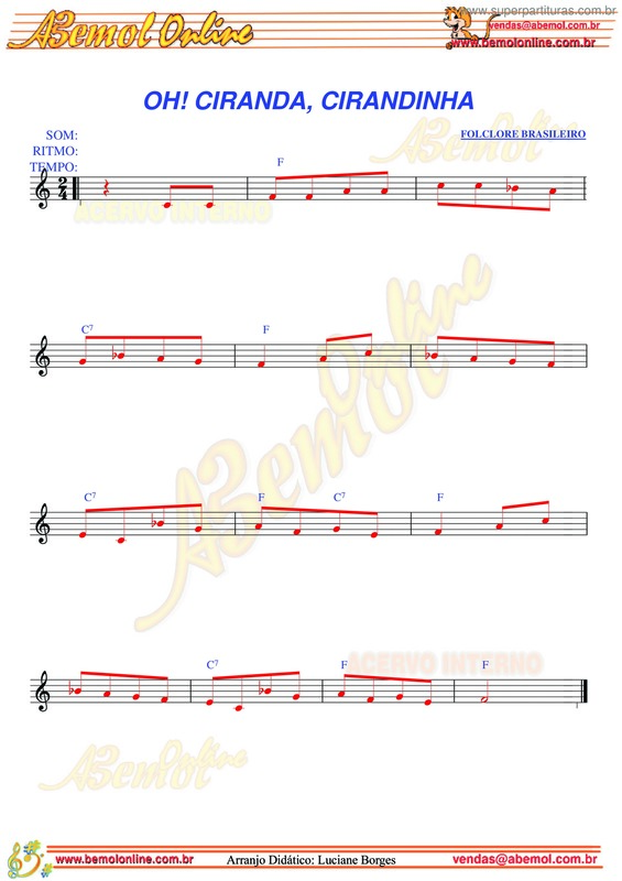 Ó pião  Partituras, Ciranda cirandinha, Atividades de musicalização