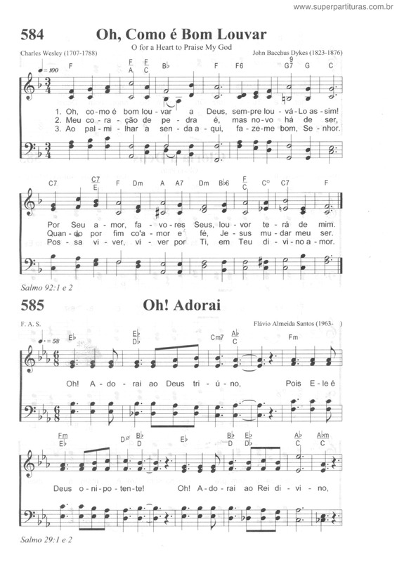 Partitura da música Oh, Como É Bom Louvar v.2