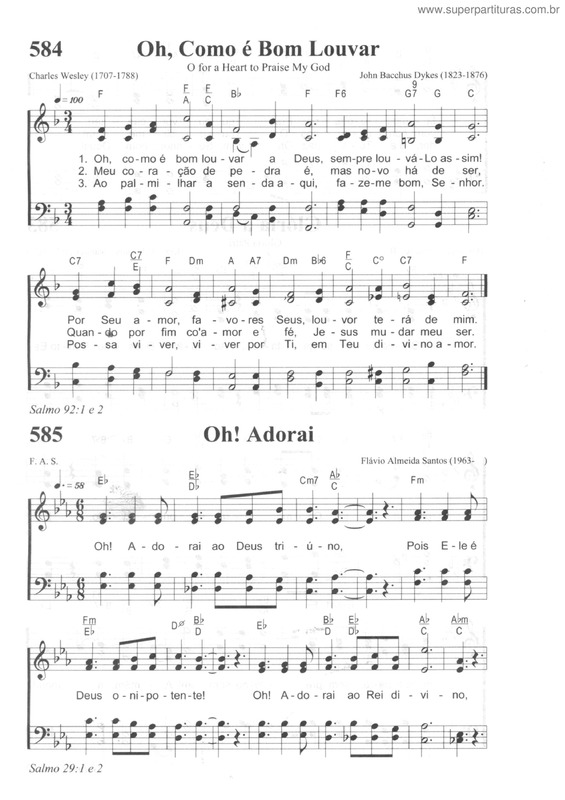 Partitura da música Oh, Como É Bom Louvar
