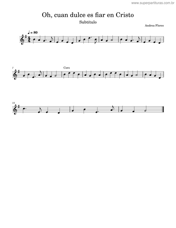 Partitura da música Oh, Cuan Dulce Es Fiar En Cristo