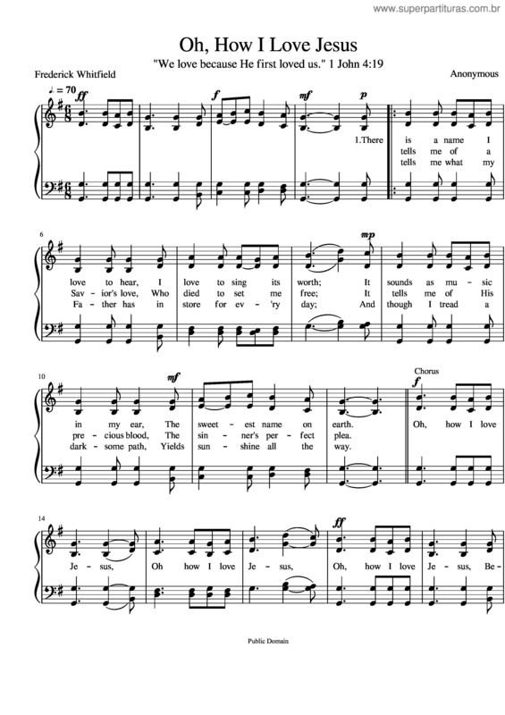 Partitura da música Oh, How I Love Jesus