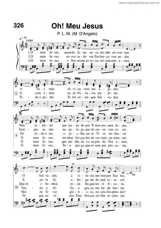 Partitura da música Oh! Meu Jesus