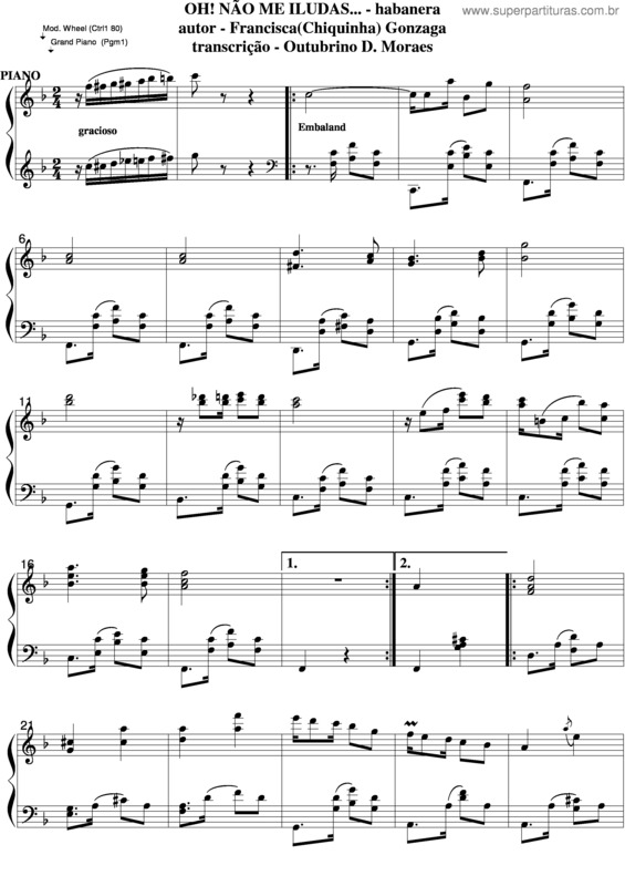 Partitura da música Óh, Não Me Iludas